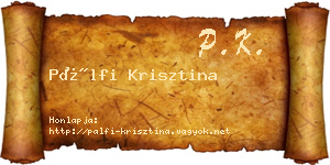 Pálfi Krisztina névjegykártya