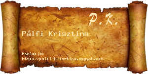 Pálfi Krisztina névjegykártya